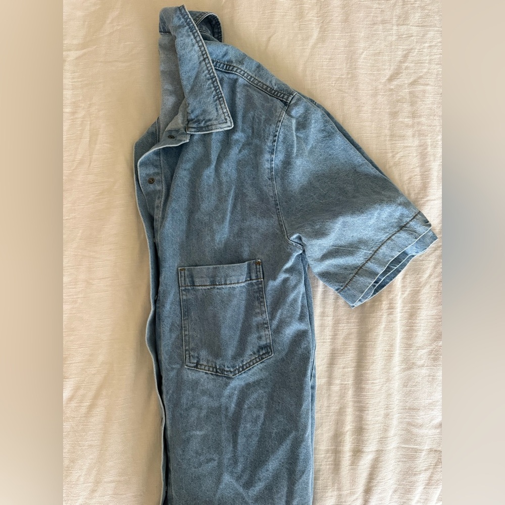 Prettylittlething Denim Blue Button Down Shirt - image 2